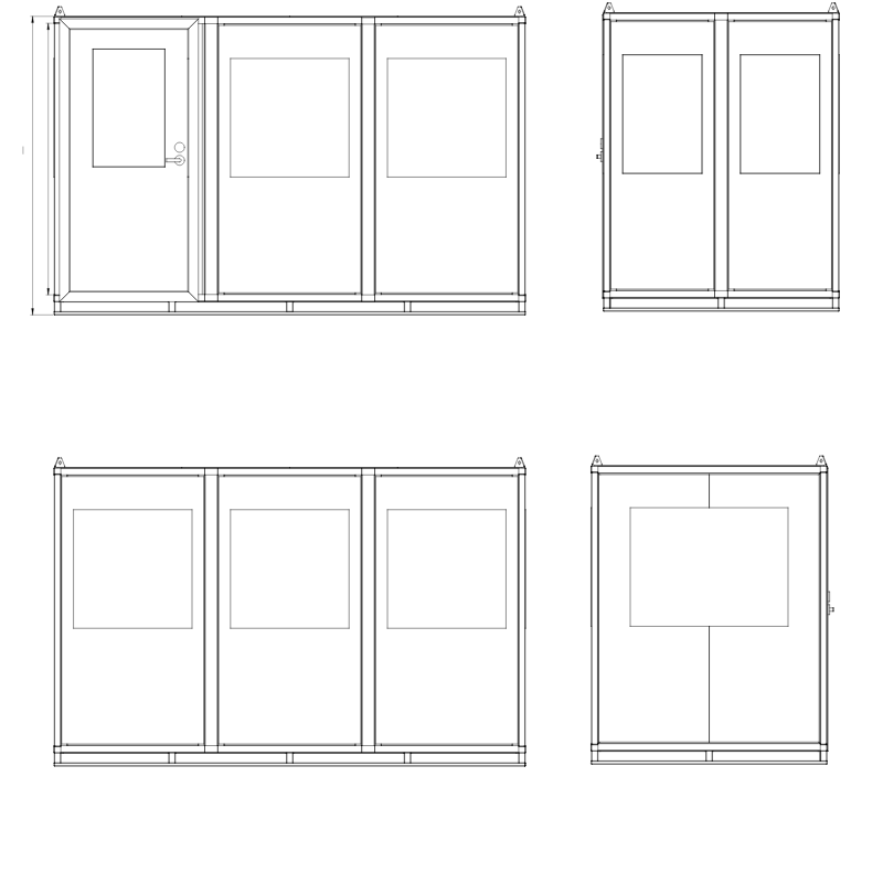 6x10 Guard Shack Drawing - Swing Door