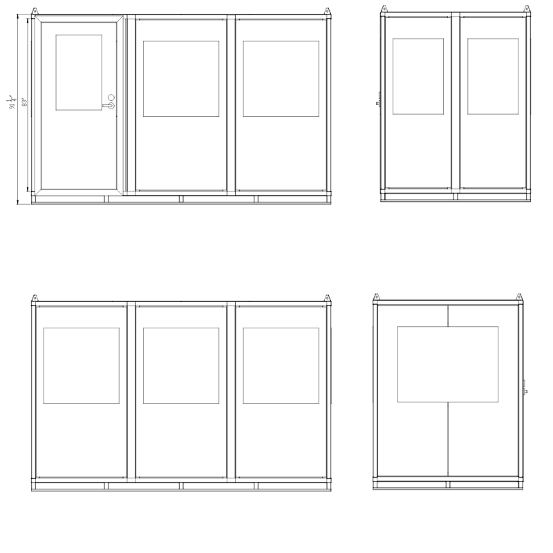 6x12 Guard Shack Drawing - Swing Door
