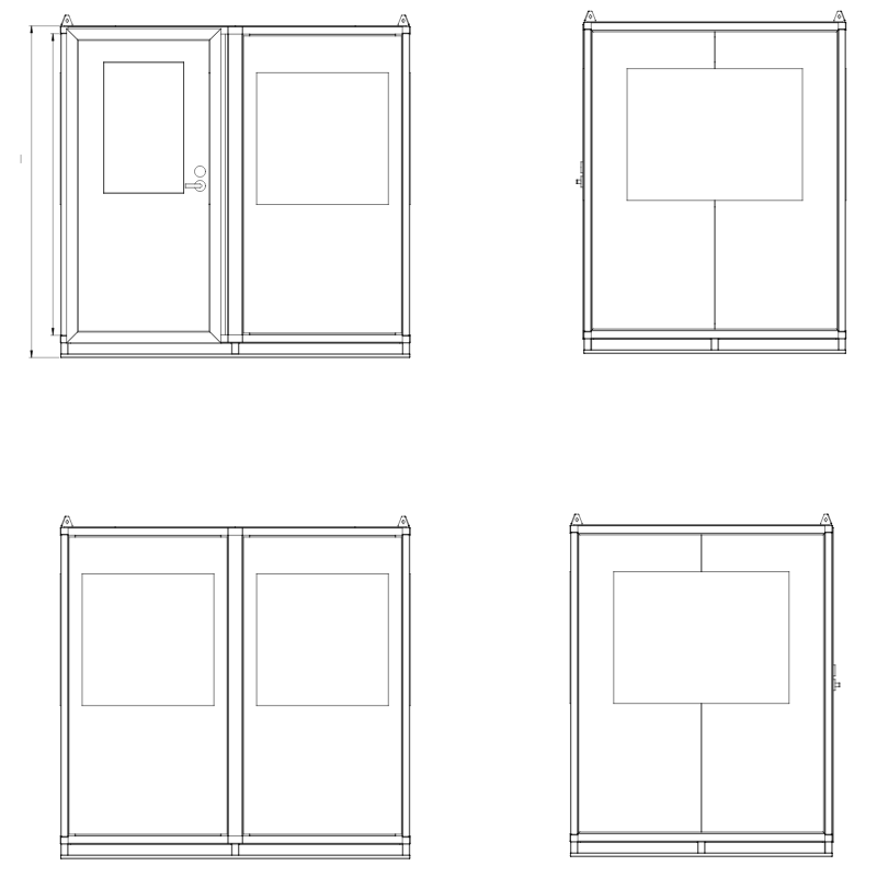 6x8 Guard Shack Drawing - Swing Door