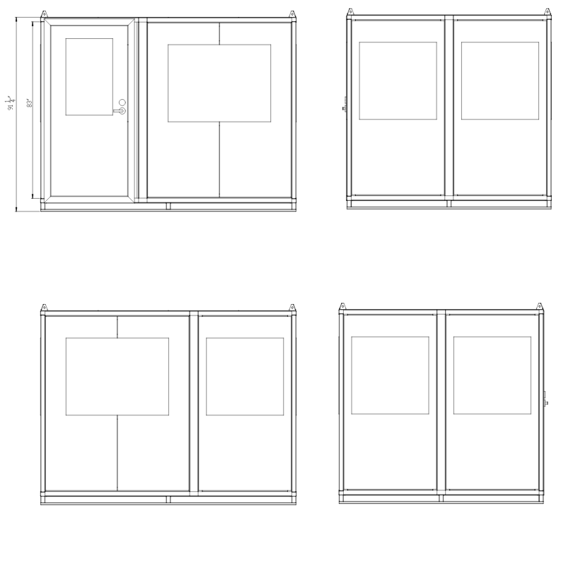 8x10 Guard Shack Drawing - Swing Door