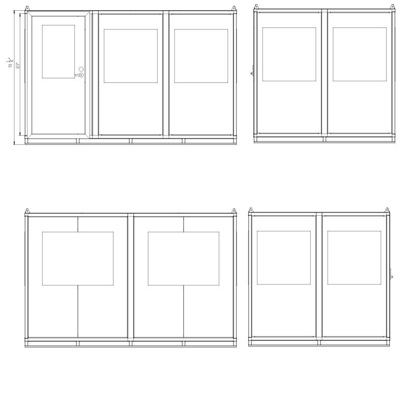 8x12 Guard Shack Drawing - Swing Door