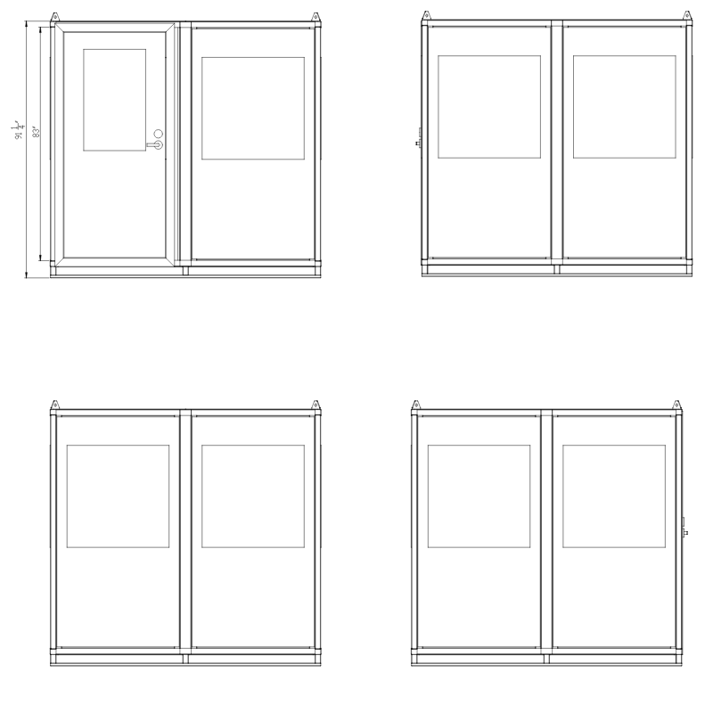 8x8 Guard Shack Drawing - Swing Door