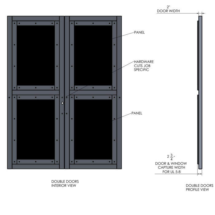 Defend tX - Aluminum Double Door - Full Lite