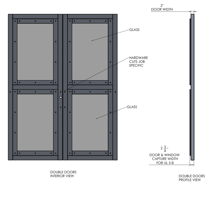 Defend tX - Aluminum Double Door - Full Slab - padded