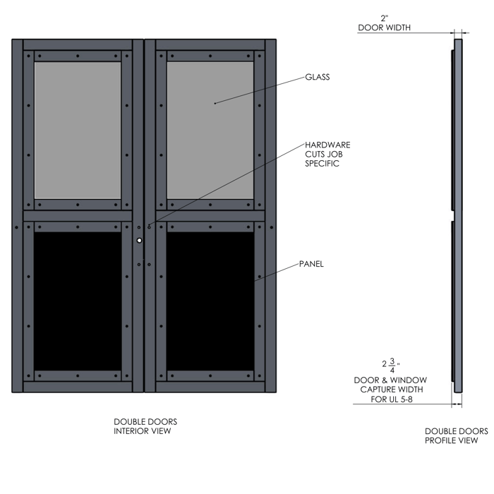 Defend tX - Aluminum Double Door - Half Lite